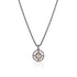 chic, architectural champagne diamond and blackened gold<br>open halo pendant necklace <span class='visuallyhidden'>Call or text 323-404-2959 if you need shopping assistance.</span>